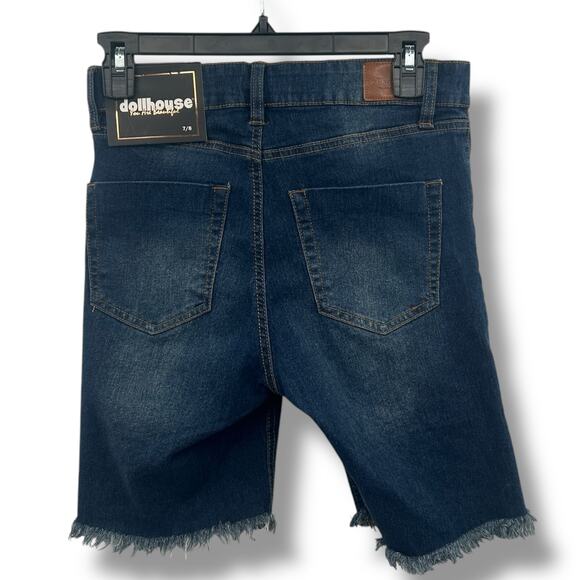 NEW Macy's Dollhouse Bermuda Shorts Size 7 / 8 Juniors Denim Long Modest Jean - Picture 5 of 6